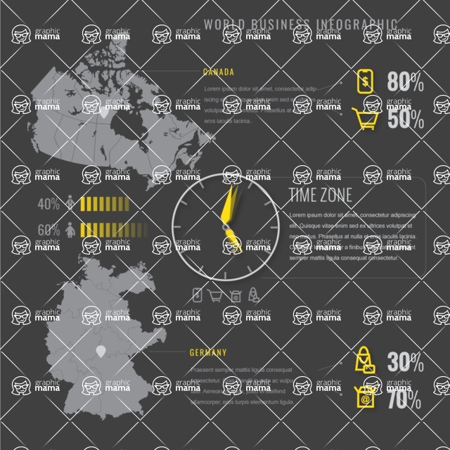 Infographic Templates Collection - Vector, Photoshop, PowerPoint, Google Slides - Demographic Profile Comparison Infographic Template